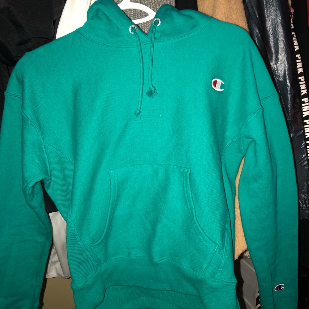 CHAMPION REVERSE HOODIE AQUA MARINE